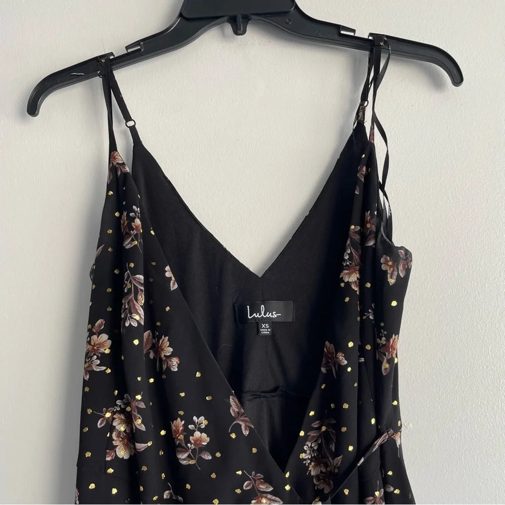 Lulus Adanna Black Floral Print Wrap Maxi Dress 22479 - Picture 5 of 11
